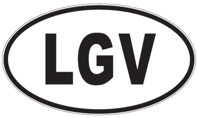 LGV - 3 Letter Initials Oval Sticker