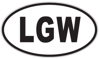LGW - 3 Letter Initials Oval Sticker