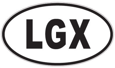 LGX - 3 Letter Initials Oval Sticker