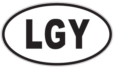 LGY - 3 Letter Initials Oval Sticker
