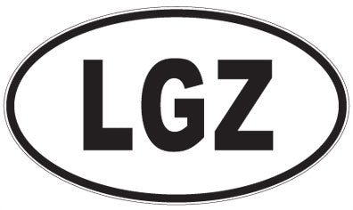 LGZ - 3 Letter Initials Oval Sticker