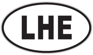 LHE - 3 Letter Initials Oval Sticker