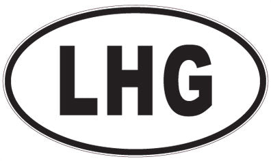 LHG - 3 Letter Initials Oval Sticker