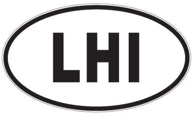 LHI - 3 Letter Initials Oval Sticker