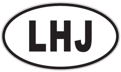 LHJ - 3 Letter Initials Oval Sticker