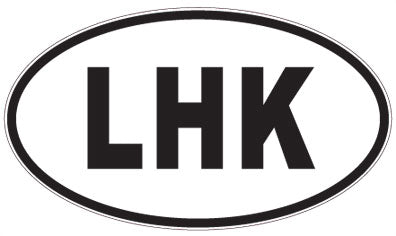 LHK - 3 Letter Initials Oval Sticker