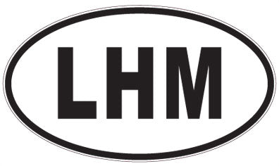 LHM - 3 Letter Initials Oval Sticker