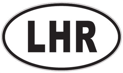 LHR - 3 Letter Initials Oval Sticker