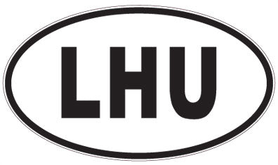LHU - 3 Letter Initials Oval Sticker