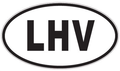 LHV - 3 Letter Initials Oval Sticker