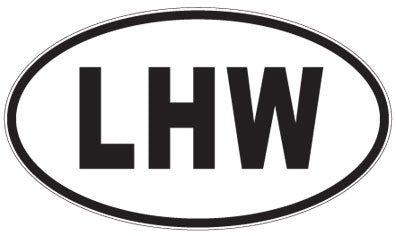LHW - 3 Letter Initials Oval Sticker