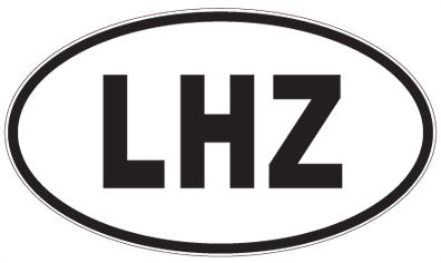 LHZ - 3 Letter Initials Oval Sticker