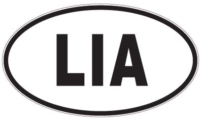 LIA - 3 Letter Initials Oval Sticker