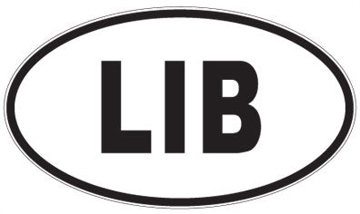 LIB - 3 Letter Initials Oval Sticker