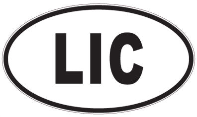 LIC - 3 Letter Initials Oval Sticker