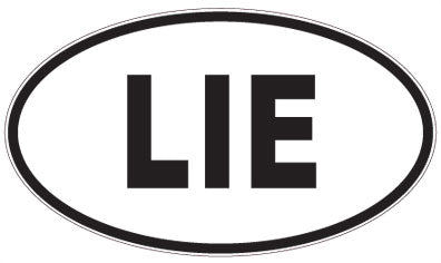 LIE - 3 Letter Initials Oval Sticker