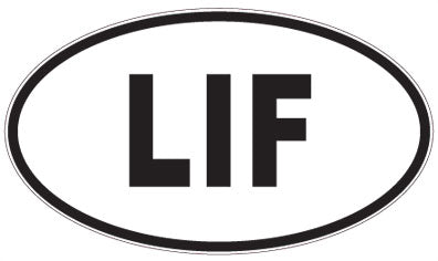 LIF - 3 Letter Initials Oval Sticker