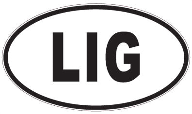 LIG - 3 Letter Initials Oval Sticker