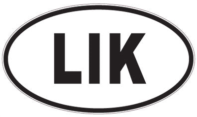LIK - 3 Letter Initials Oval Sticker
