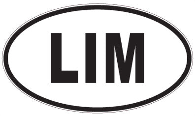 LIM - 3 Letter Initials Oval Sticker