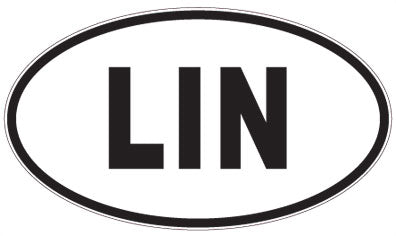 LIN - 3 Letter Initials Oval Sticker