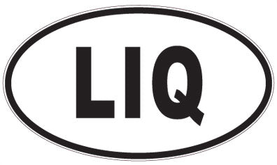 LIQ - 3 Letter Initials Oval Sticker