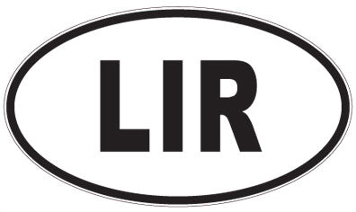 LIR - 3 Letter Initials Oval Sticker