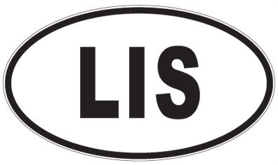 LIS - 3 Letter Initials Oval Sticker