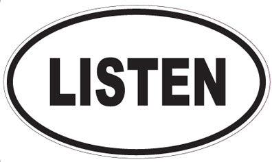 LISTEN - Oval Sticker