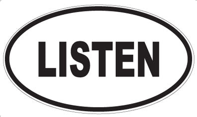 LISTEN - Oval Magnet