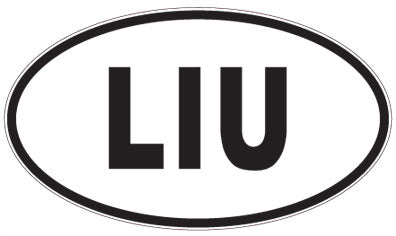 LIU - 3 Letter Initials Oval Sticker