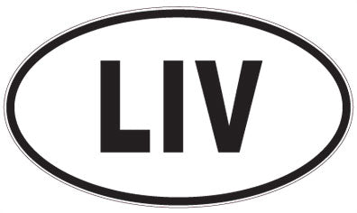 LIV - 3 Letter Initials Oval Sticker
