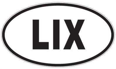 LIX - 3 Letter Initials Oval Sticker
