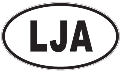 LJA - 3 Letter Initials Oval Sticker