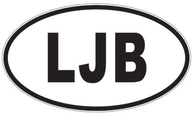 LJB - 3 Letter Initials Oval Sticker