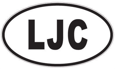 LJC - 3 Letter Initials Oval Sticker