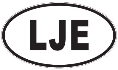 LJE - 3 Letter Initials Oval Sticker