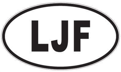 LJF - 3 Letter Initials Oval Sticker