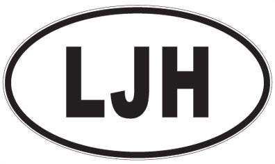 LJH - 3 Letter Initials Oval Sticker