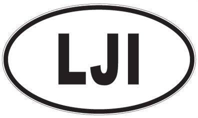 LJI - 3 Letter Initials Oval Sticker