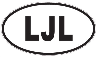 LJL - 3 Letter Initials Oval Sticker