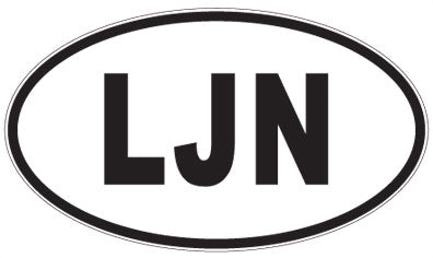 LJN - 3 Letter Initials Oval Sticker
