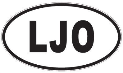 LJO - 3 Letter Initials Oval Sticker