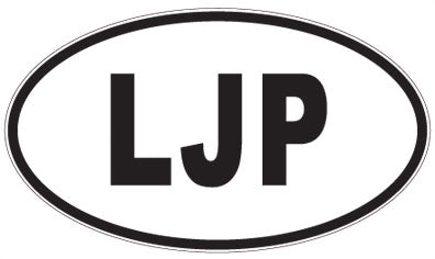 LJP - 3 Letter Initials Oval Sticker