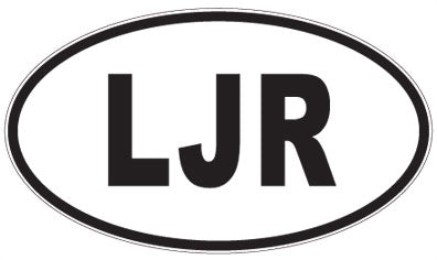 LJR - 3 Letter Initials Oval Sticker