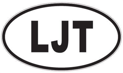 LJT - 3 Letter Initials Oval Sticker