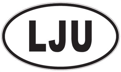 LJU - 3 Letter Initials Oval Sticker