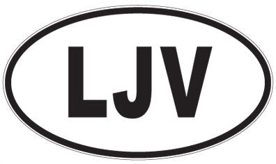 LJV - 3 Letter Initials Oval Sticker