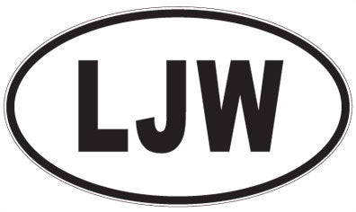LJW - 3 Letter Initials Oval Sticker