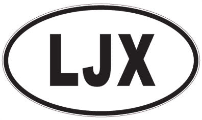 LJX - 3 Letter Initials Oval Sticker